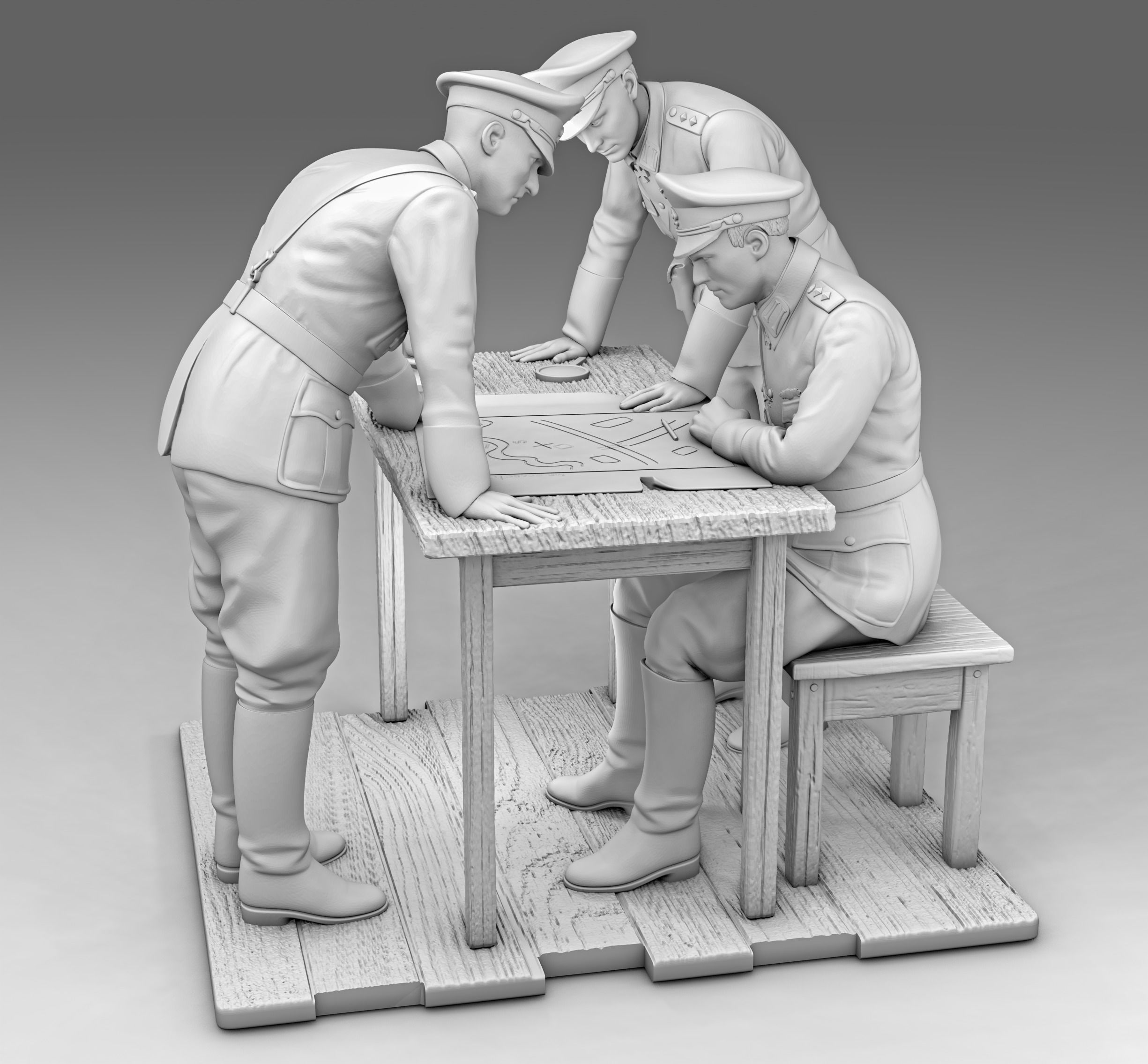 German officer 1941 3D print model_1