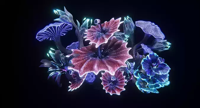 Alien Vegetation 3D Model Collection