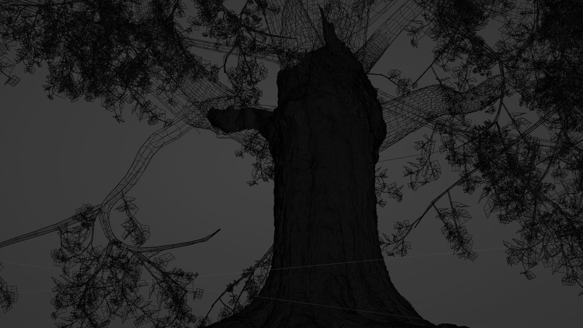 Tree on the Road - Complete tree package with particles 3D model_3