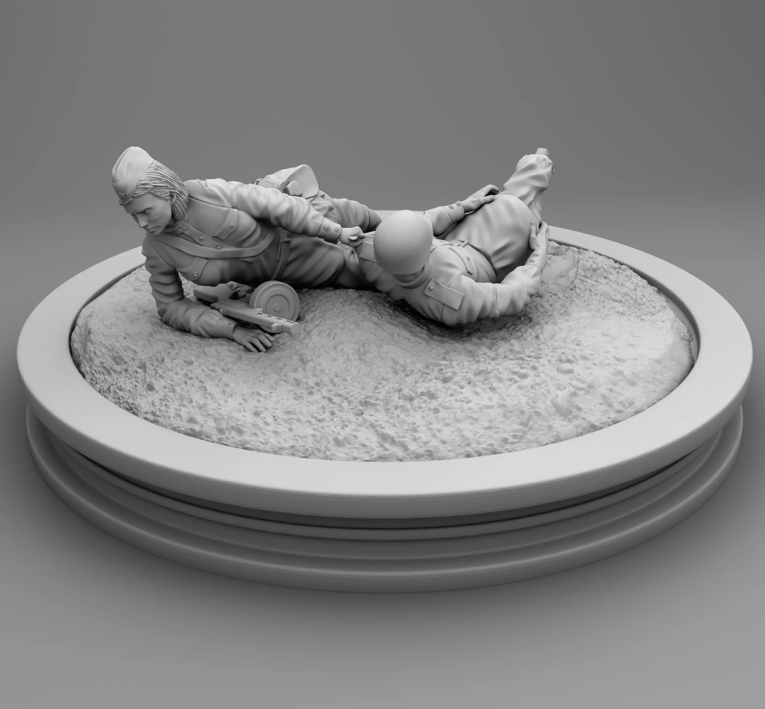 Medic and soldier 3D print model_0