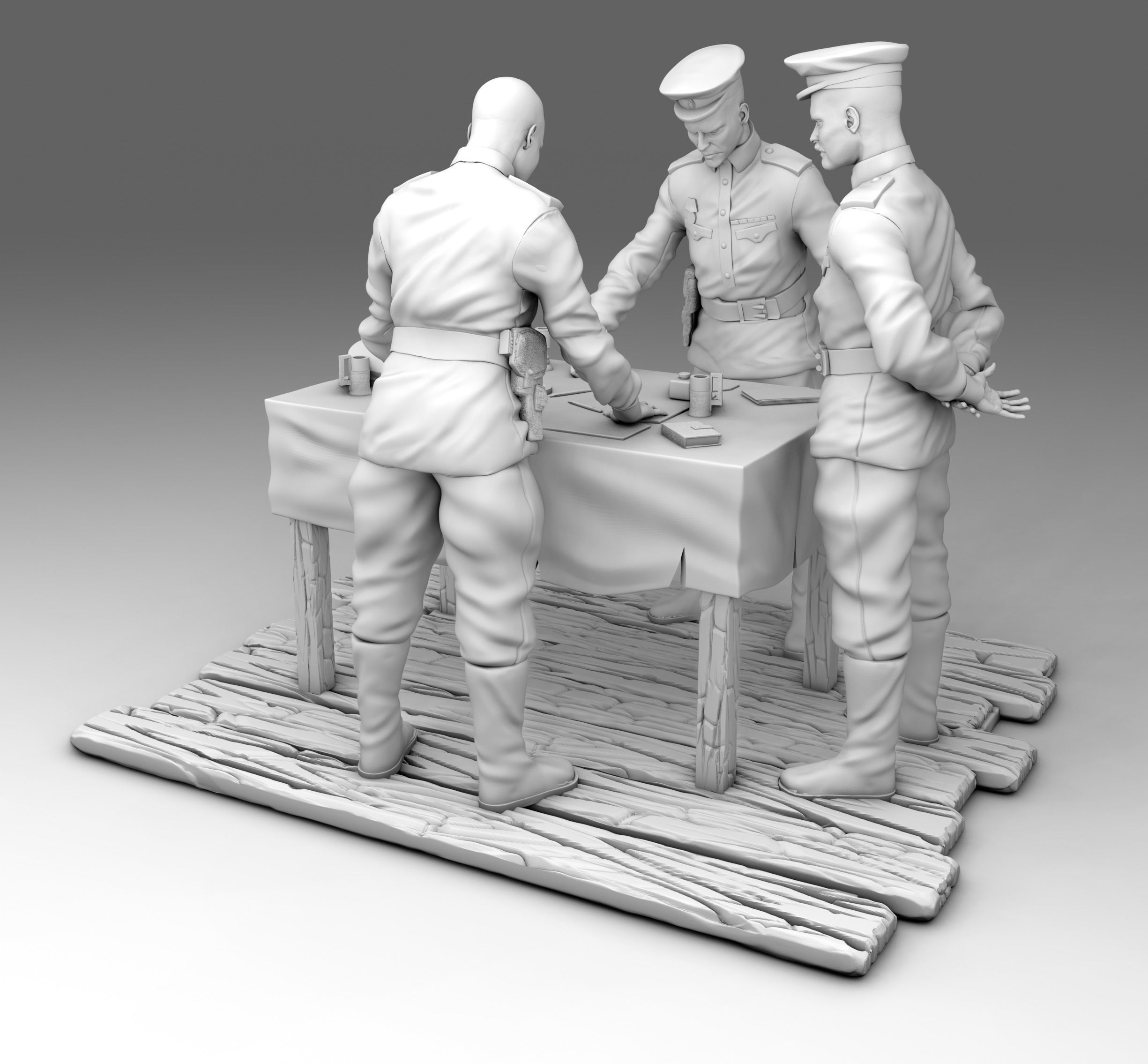 Officers Soviet 3D print model_2