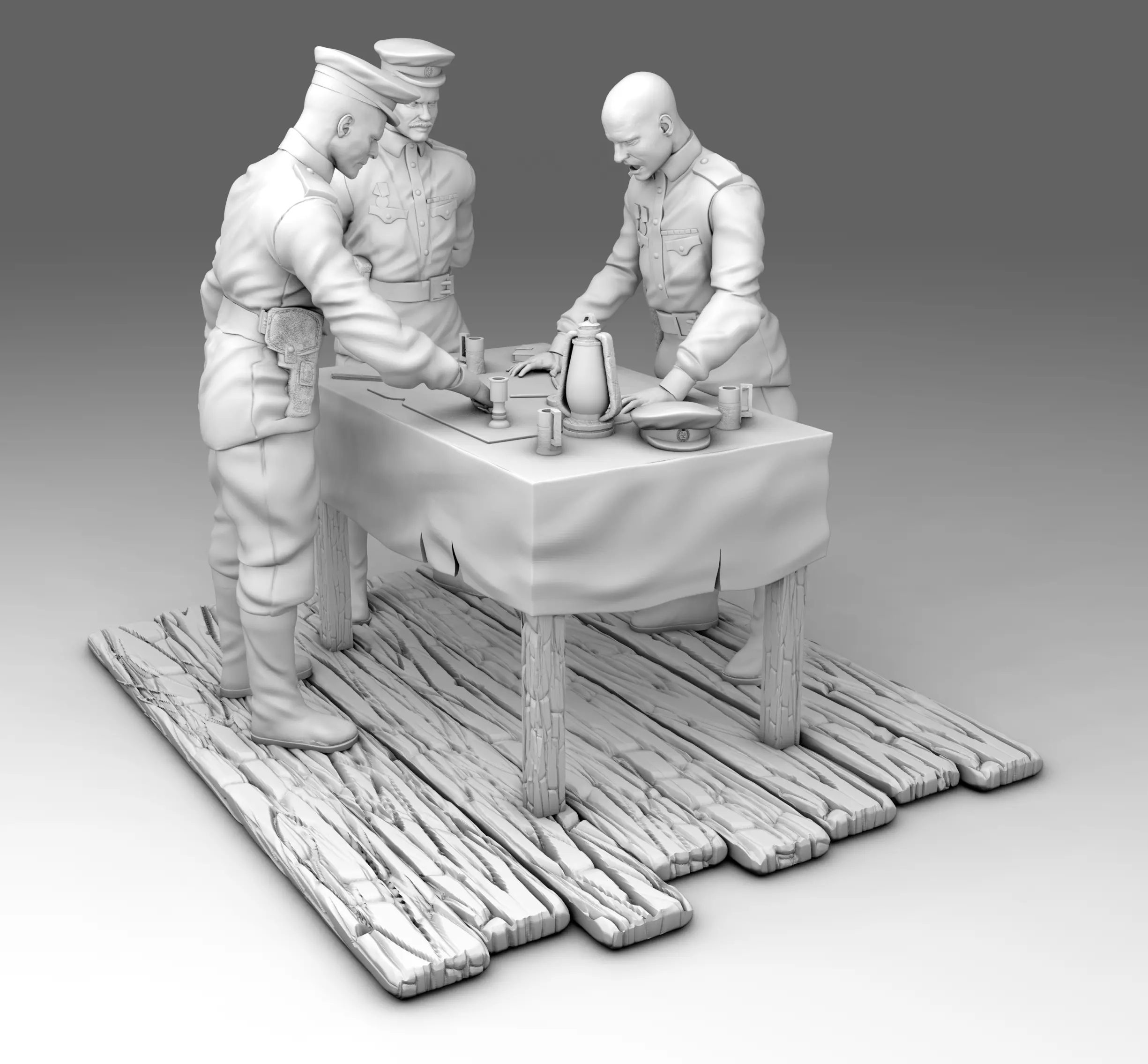 Officers Soviet 3D print model_0