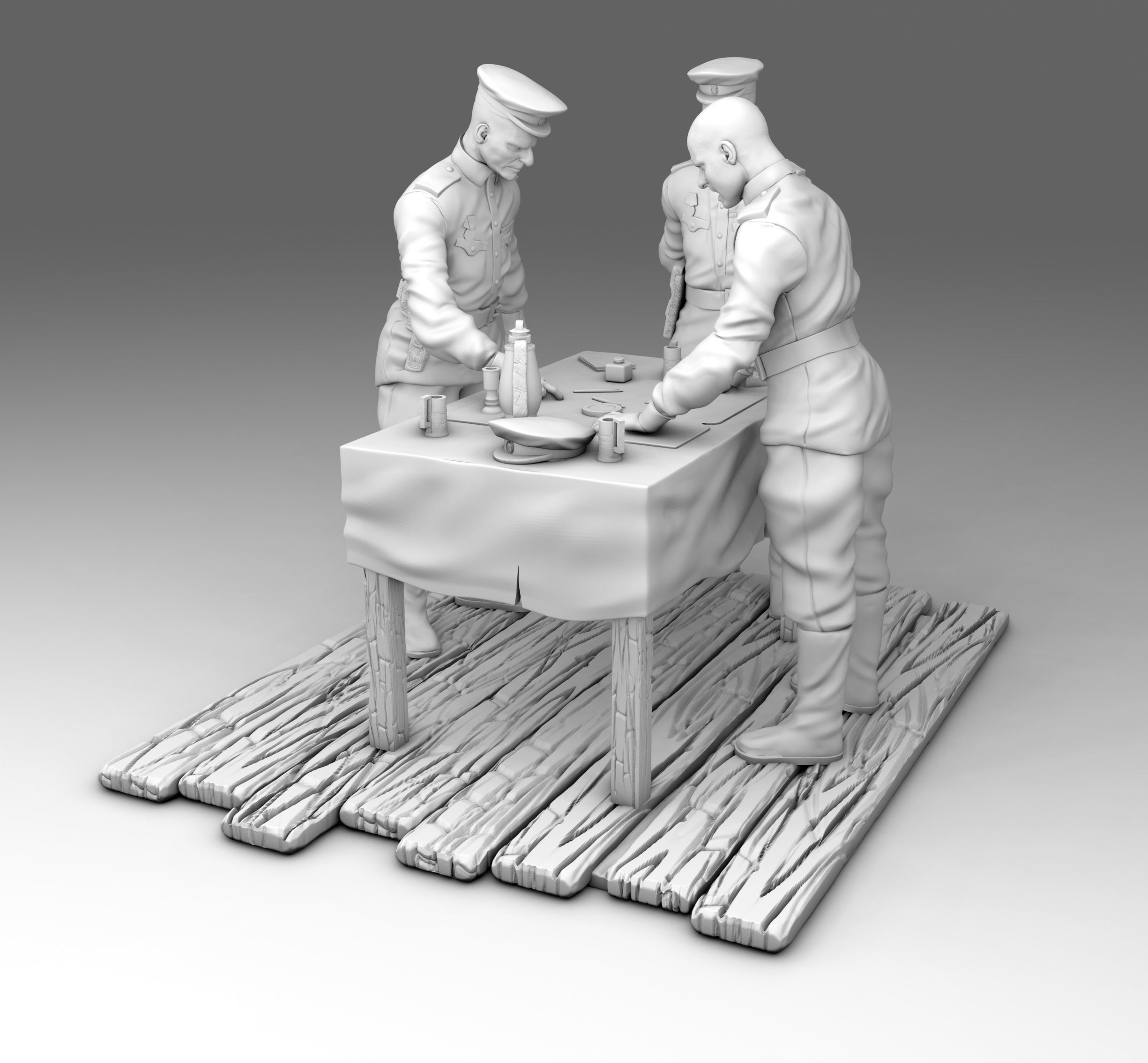 Officers Soviet 3D print model_1