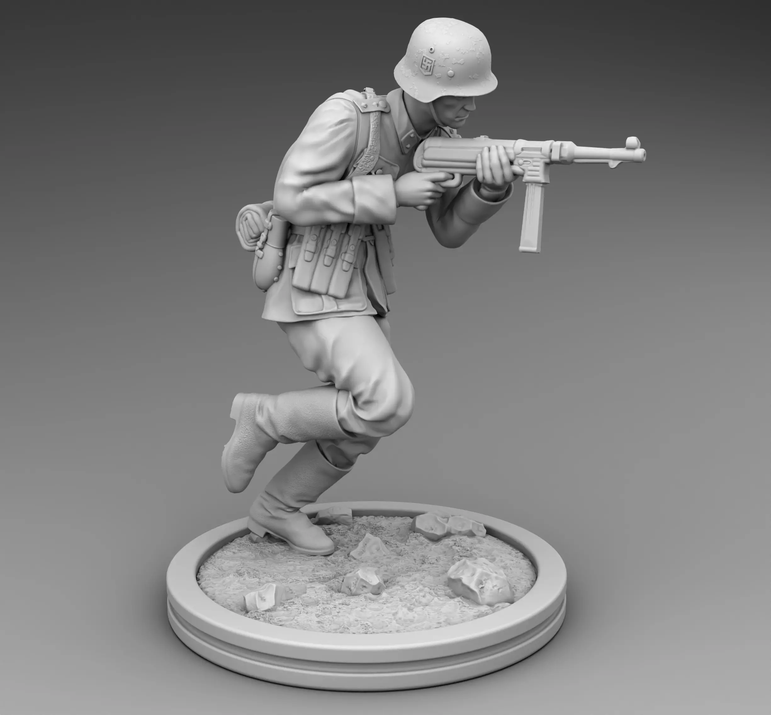 Shooting german soldier 3D print model_0