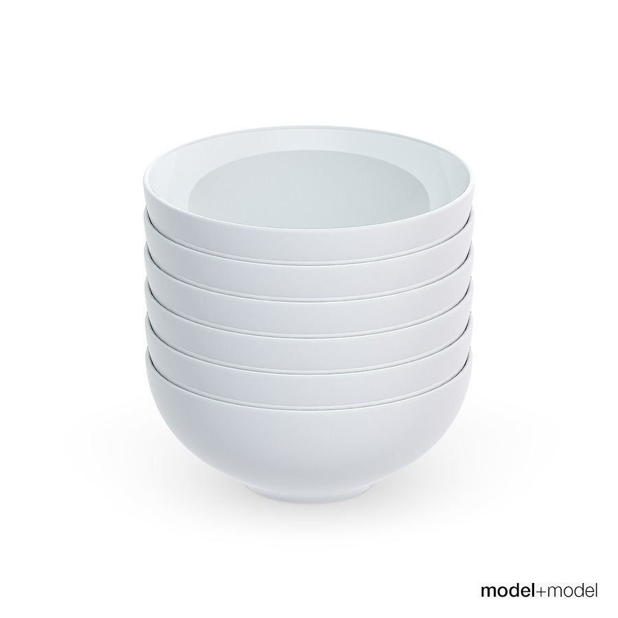 Set of round plates 3D model_8