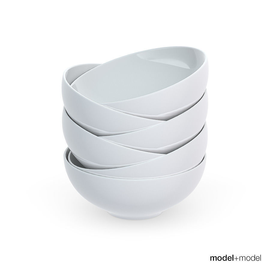 Set of round plates 3D model_9