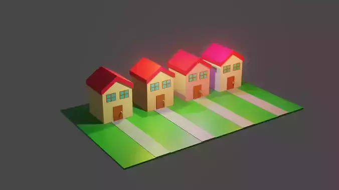 Free low poly simple house for free game asset Free low-poly 3D model