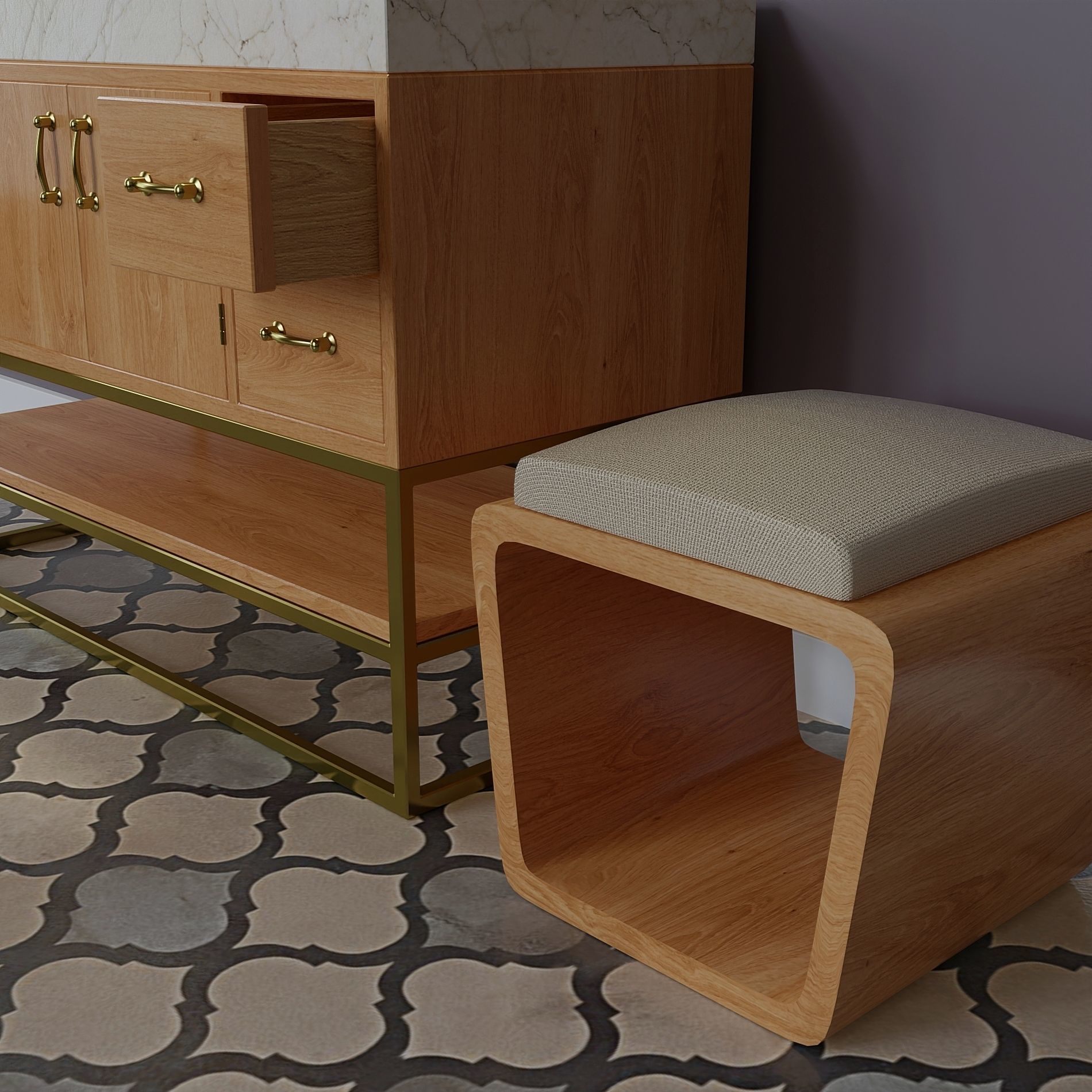 Bathroom small set Low-poly 3D model_4