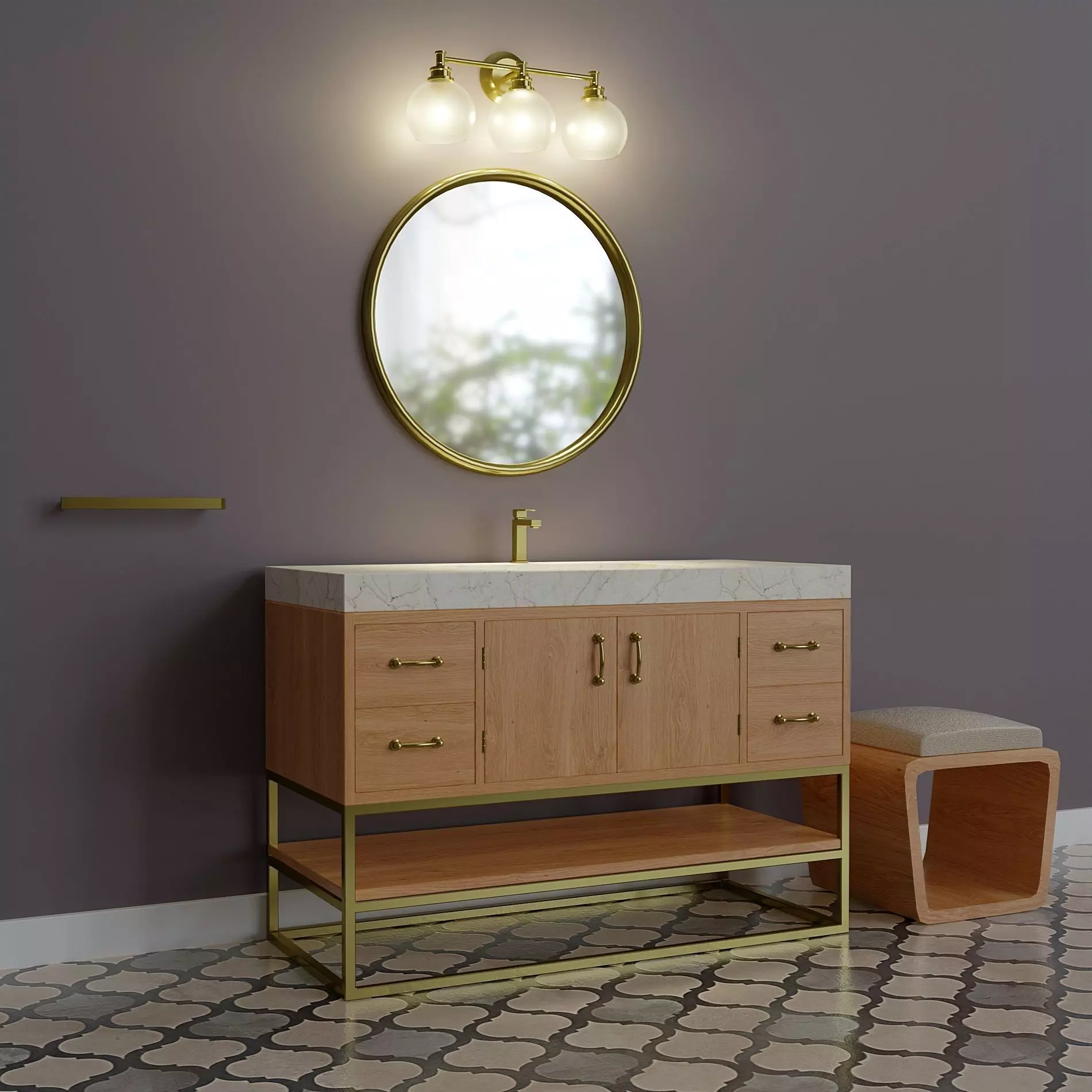 Bathroom small set Low-poly 3D model_0