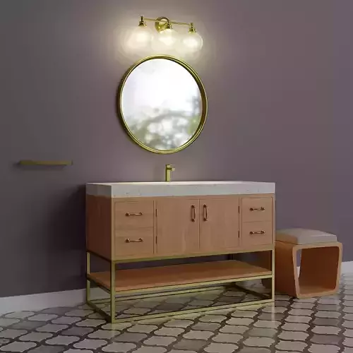 Bathroom small set Low-poly 3D model