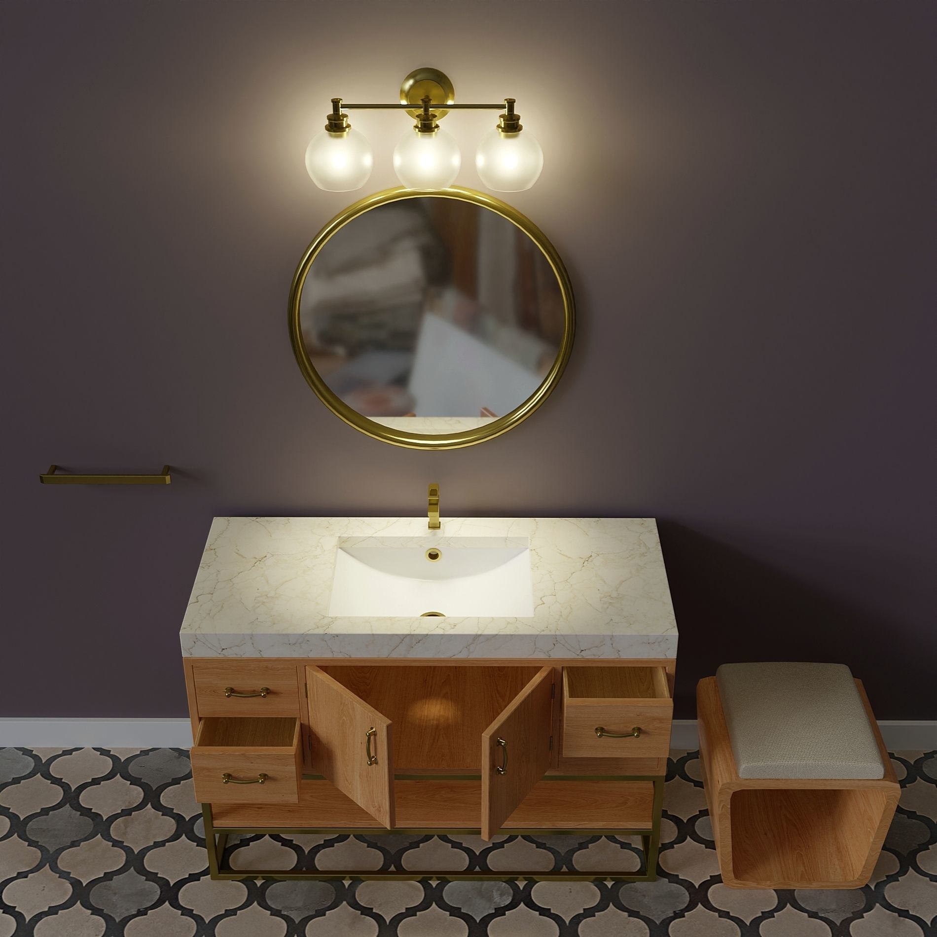 Bathroom small set Low-poly 3D model_2