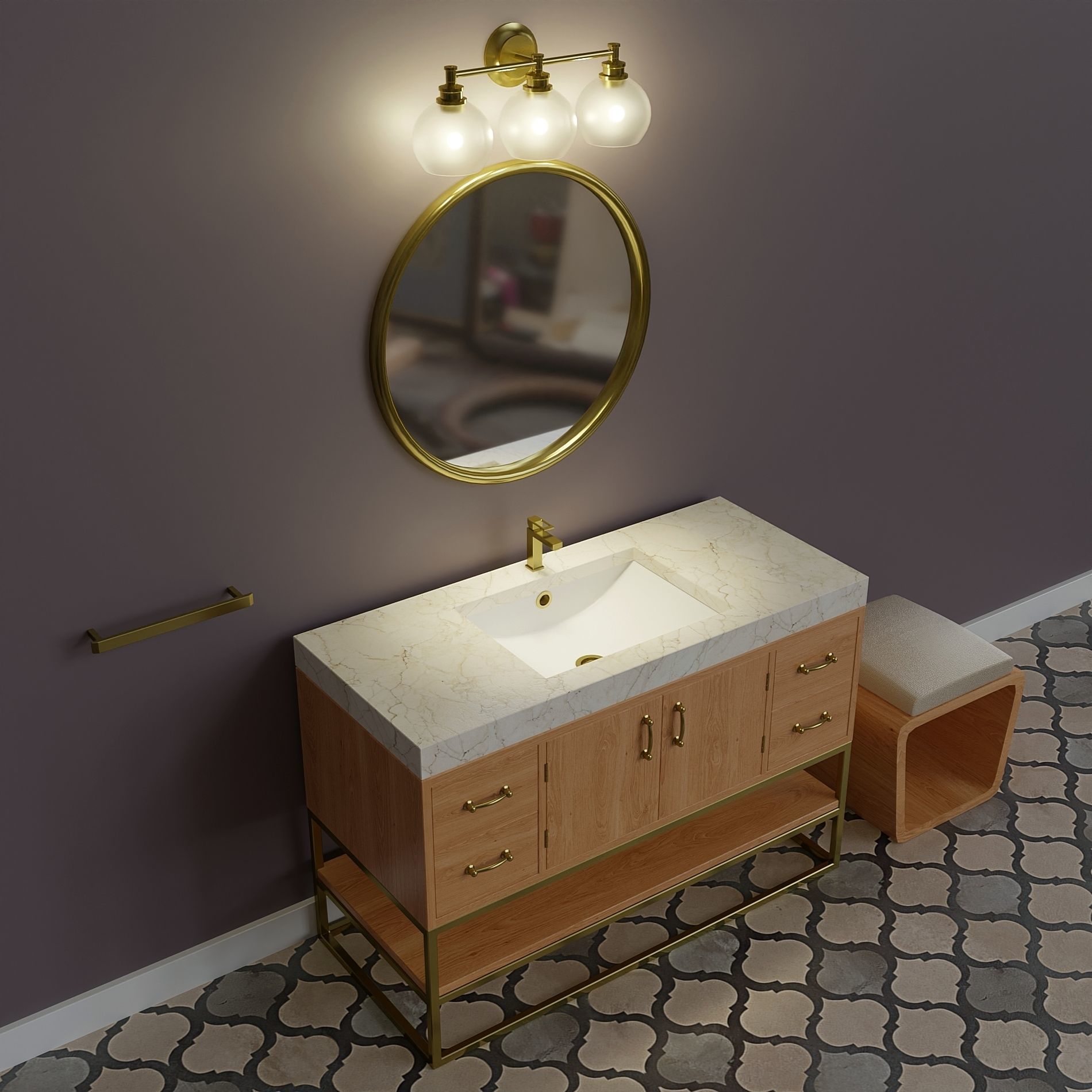Bathroom small set Low-poly 3D model_1