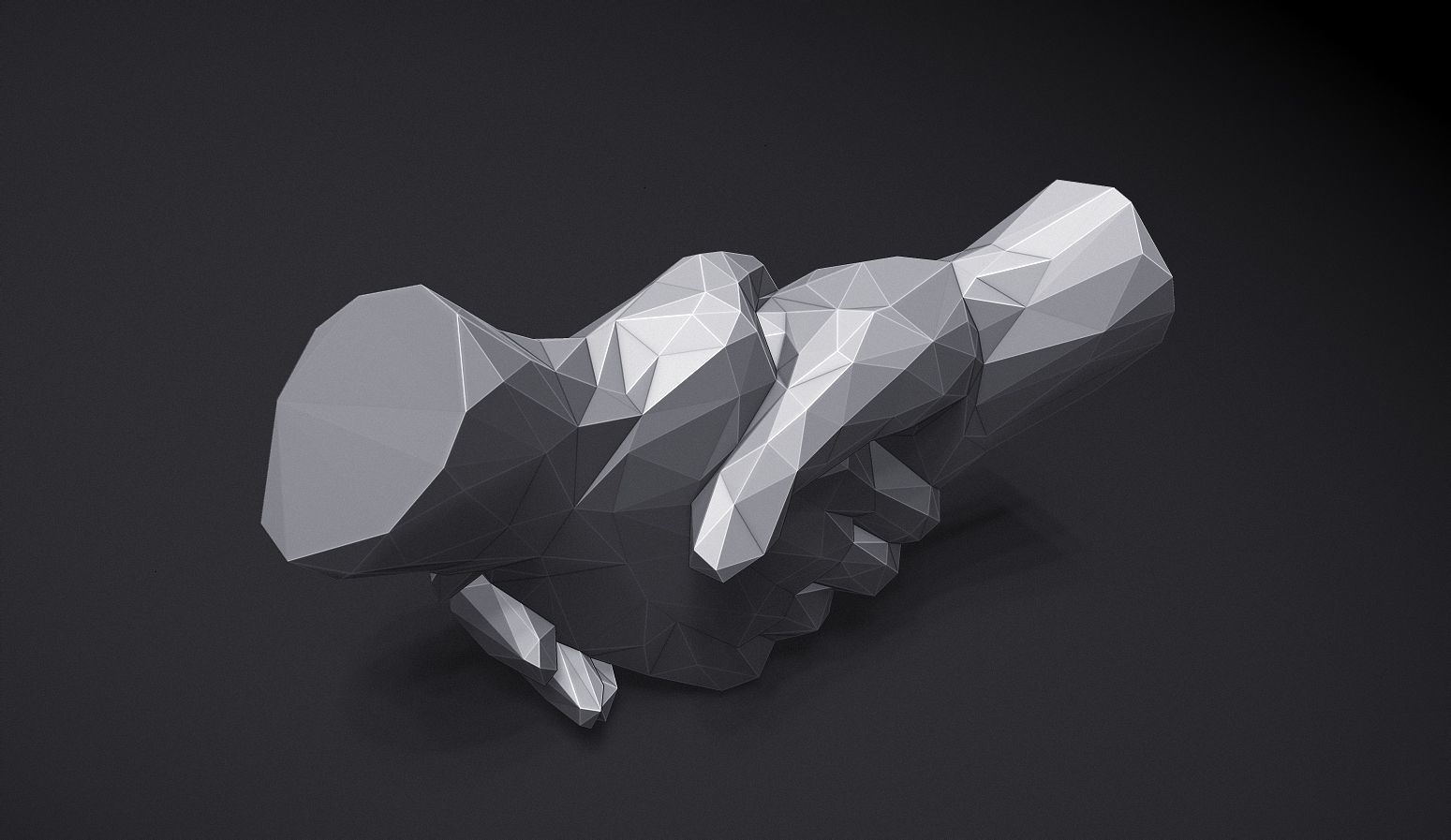Shake hands Triangulated Stylized 3D print model_6