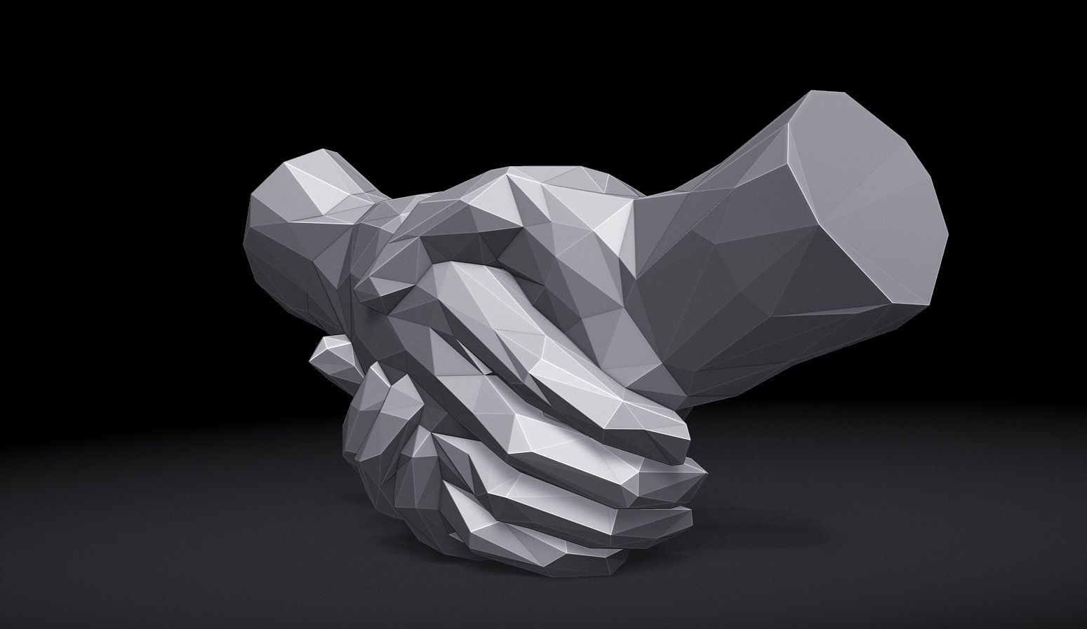 Shake hands Triangulated Stylized 3D print model_7