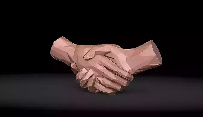 Shake hands Triangulated Stylized 3D print model