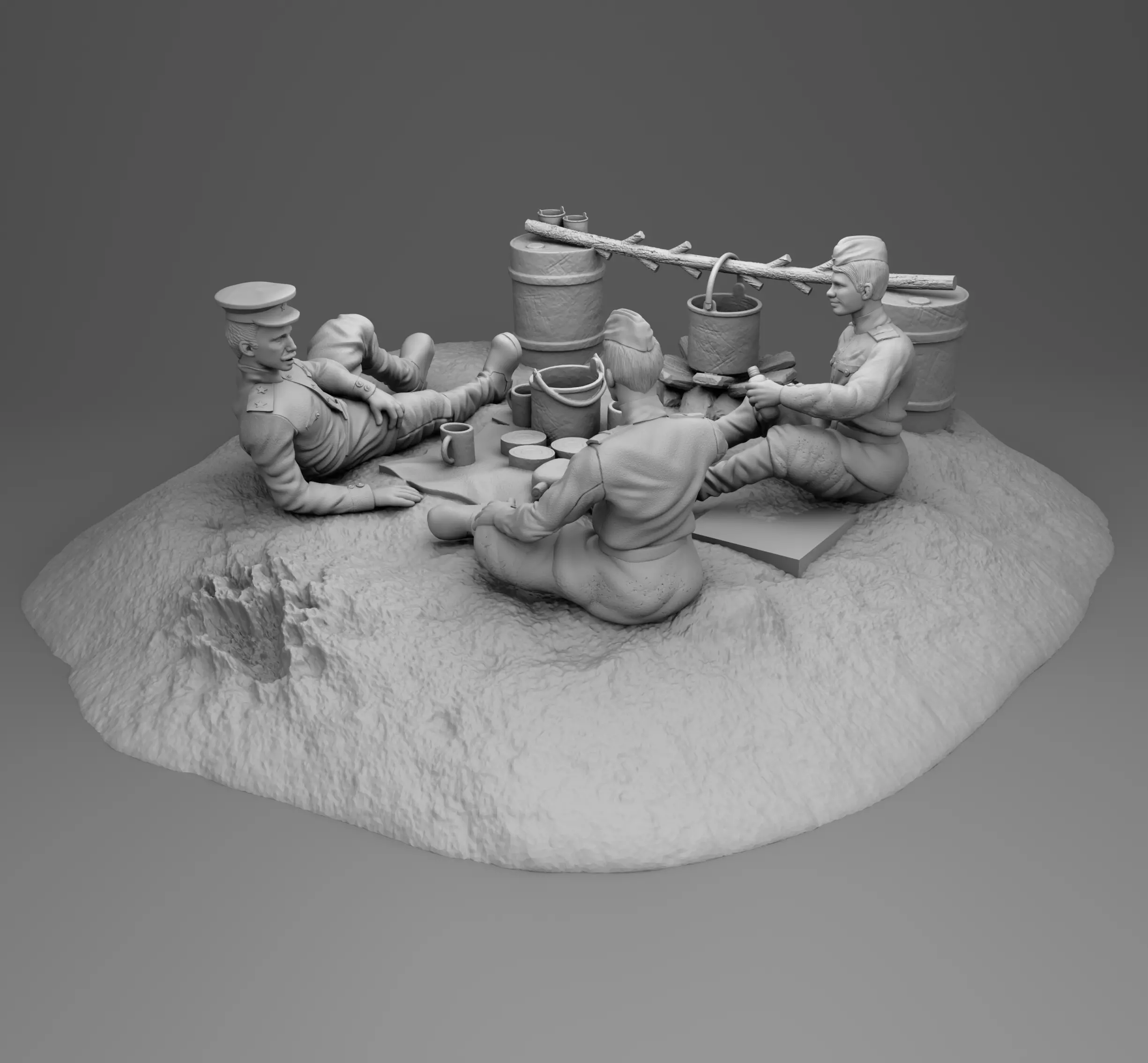 Soldiers on the pass 3D print model_0