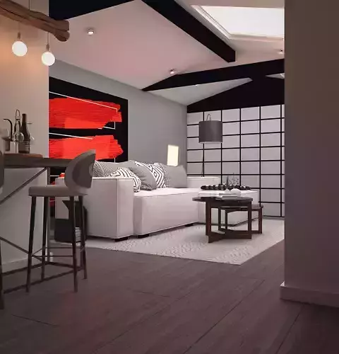 Modern Attic Interior Design 