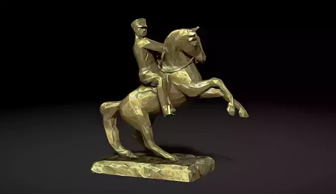 Gazi Mustafa Kemal Ataturk Triangulated Stylized 3D print model