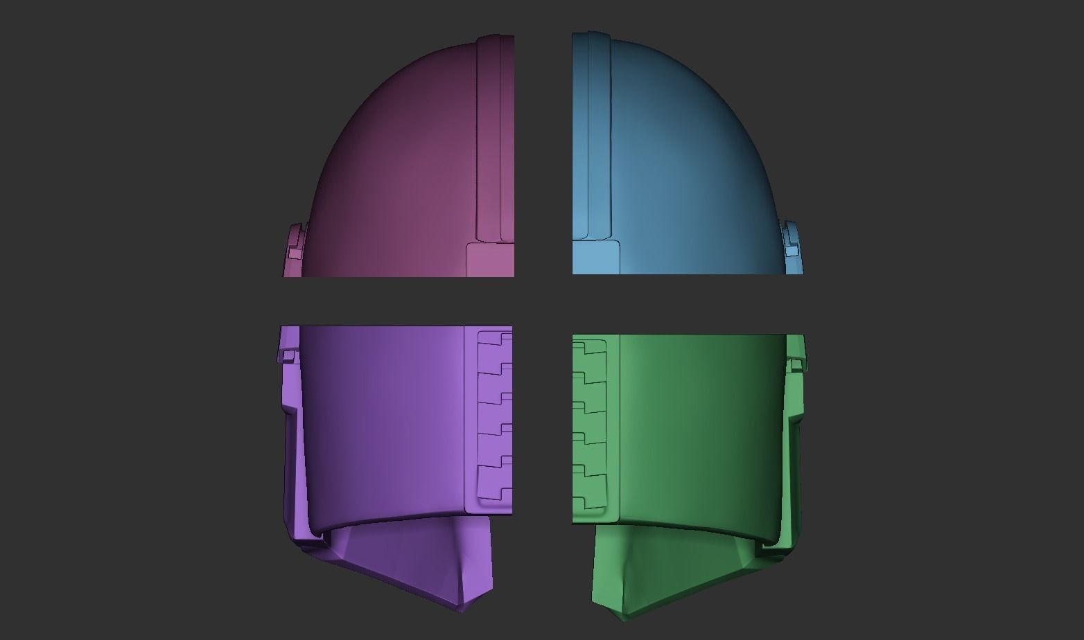 MANDOLORIAN Helmet Life size scale 3D print model_7