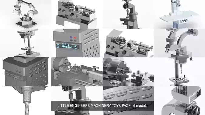 LITTLE ENGINEERS MACHINERY TOYS PACK 3D Model Collection