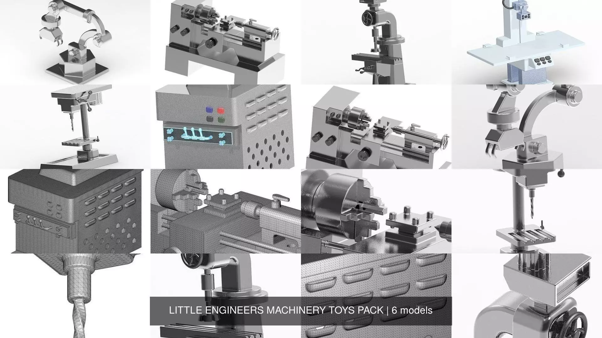 LITTLE ENGINEERS MACHINERY TOYS PACK 3D Model Collection_0