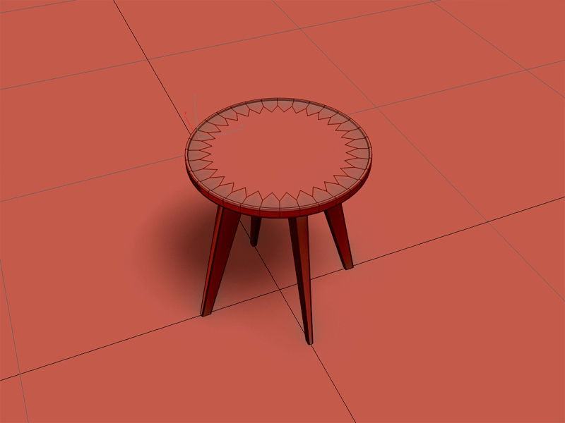 Mini Round Stool Free 3D model_1