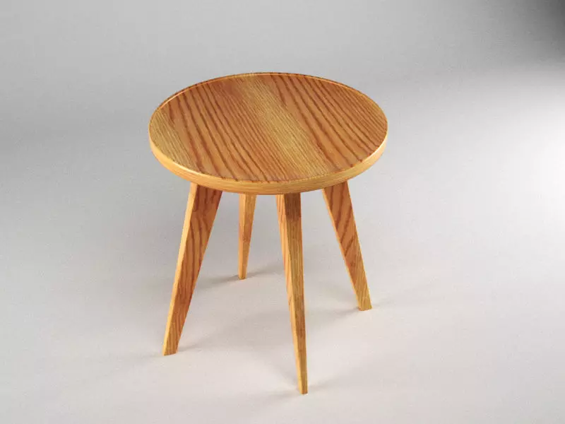 Mini Round Stool Free 3D model_0
