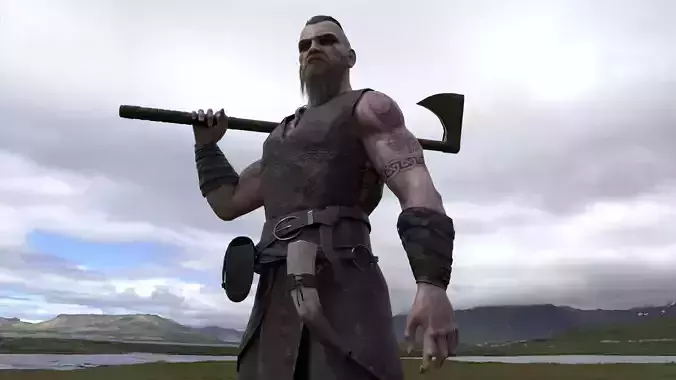 Viking Berserker Low-poly 3D model