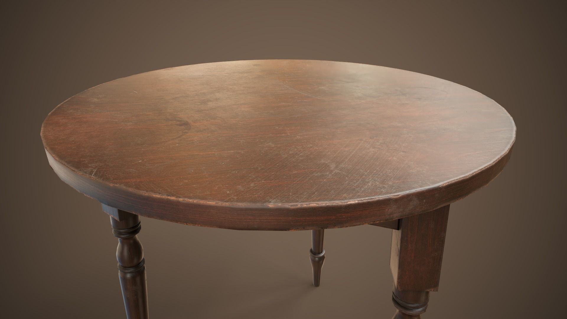 Bar table and stool Low-poly 3D model_13