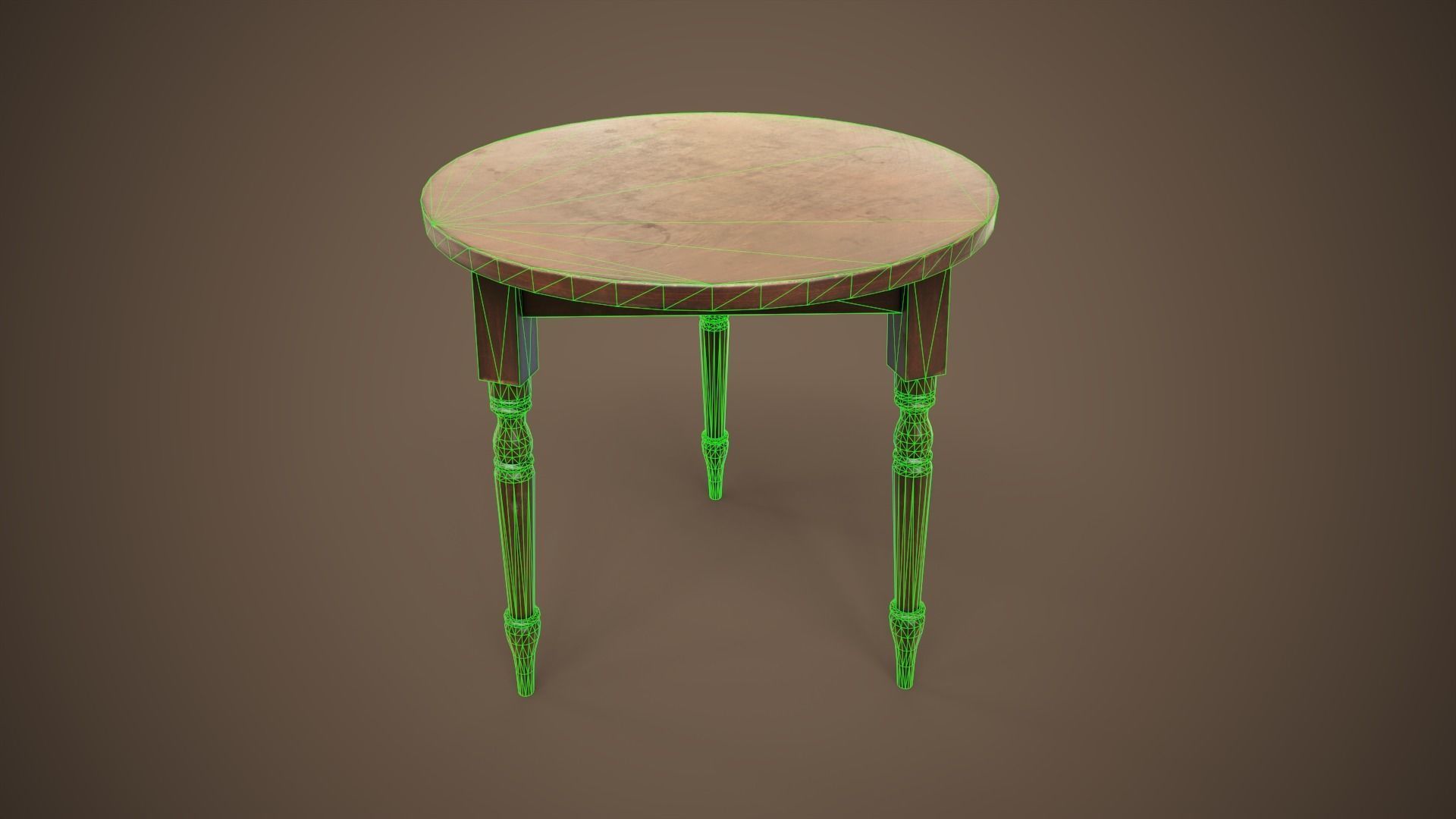 Bar table and stool Low-poly 3D model_14
