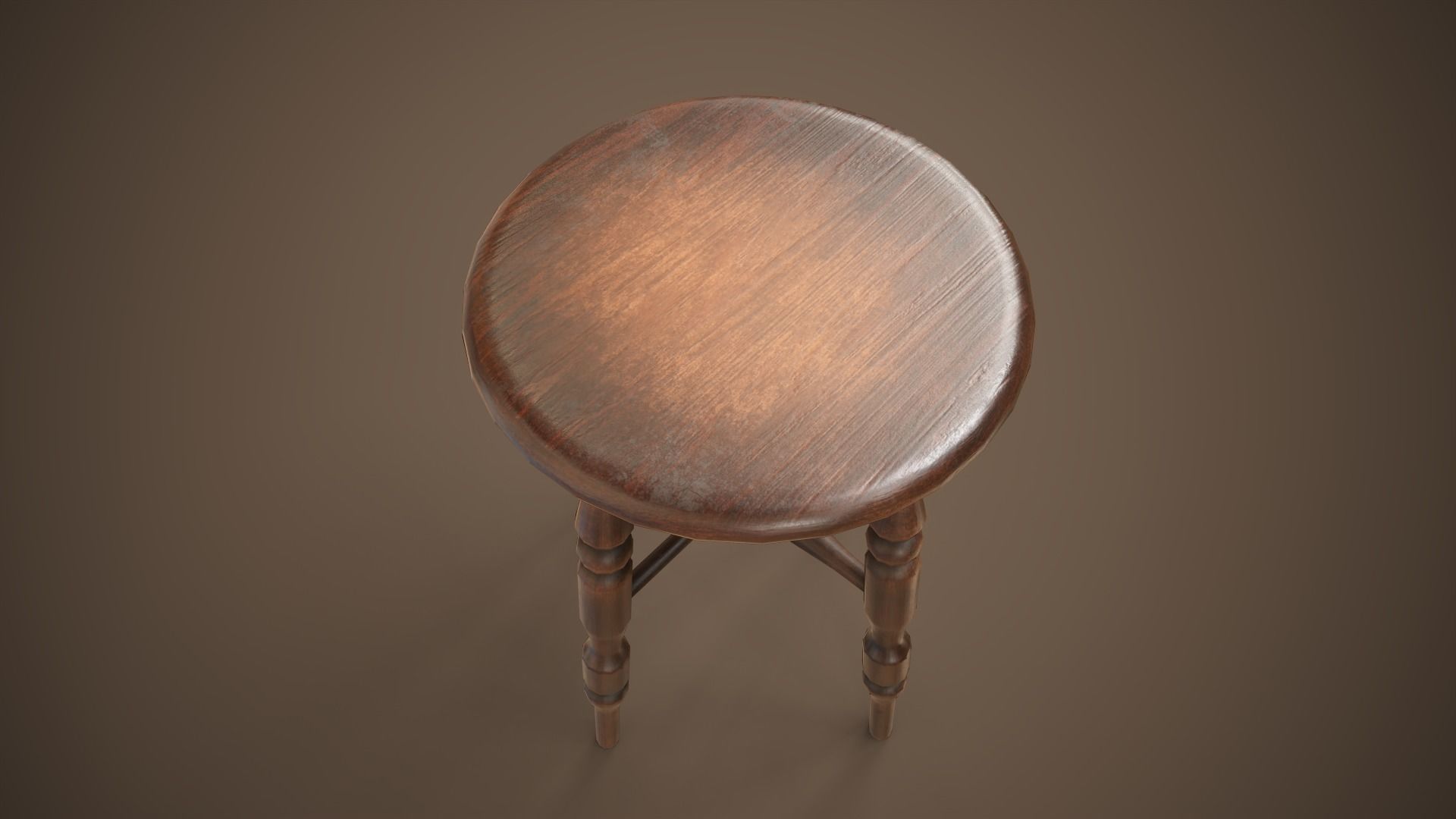 Bar table and stool Low-poly 3D model_8