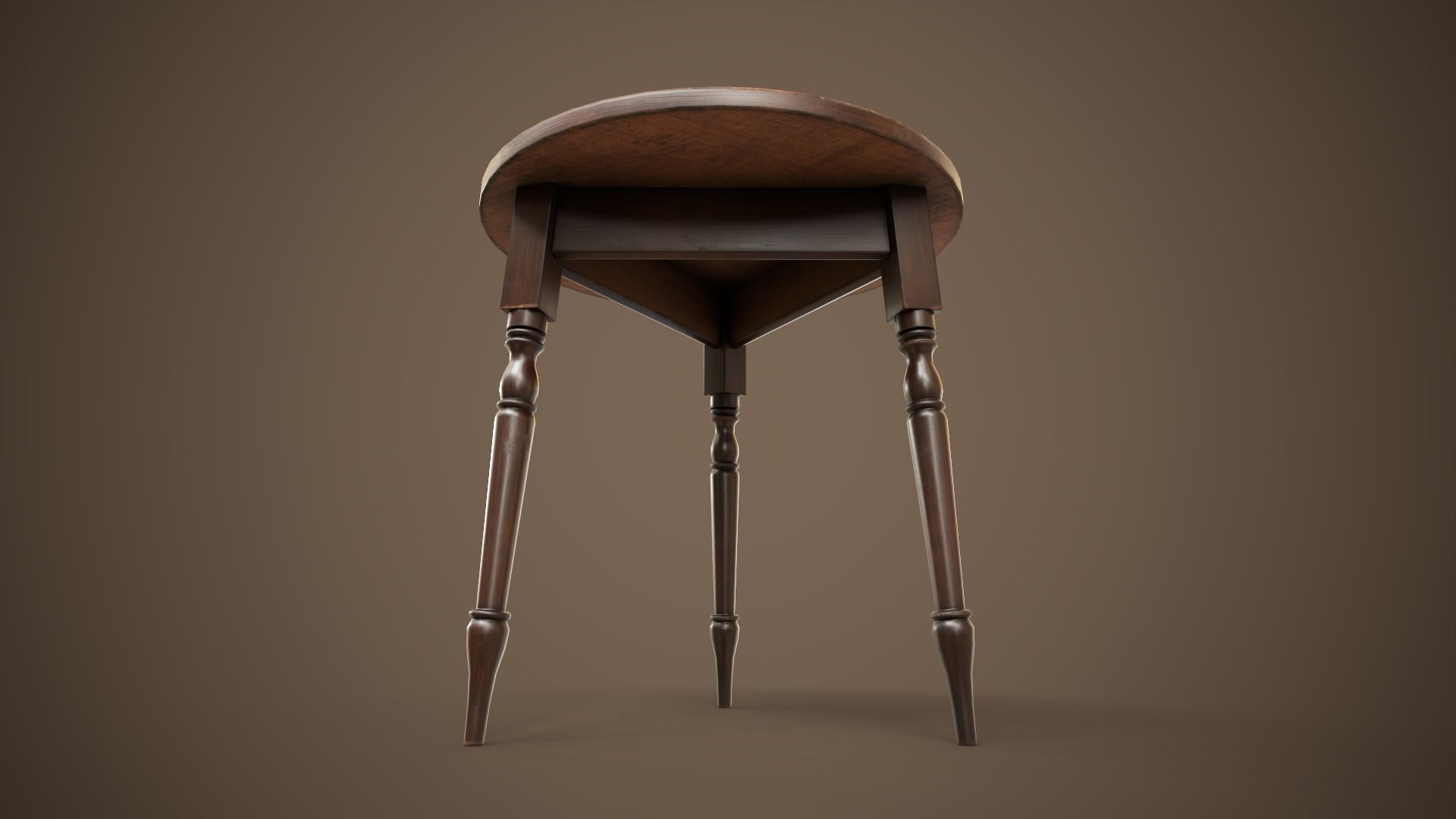 Bar table and stool Low-poly 3D model_12
