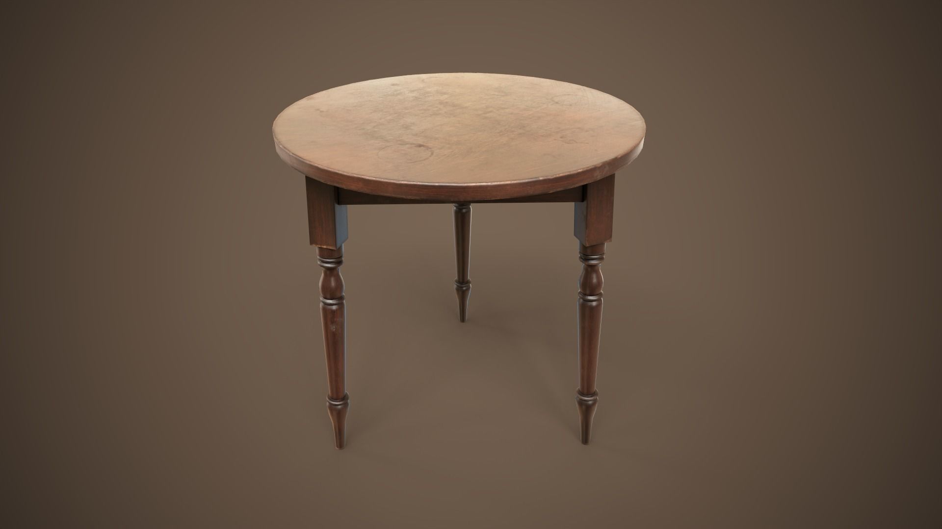 Bar table and stool Low-poly 3D model_11