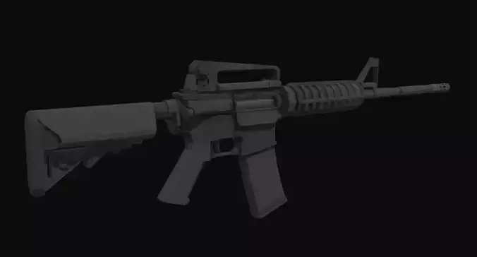 M4A1 Stock Low Poly Low-poly 3D model