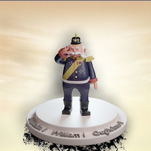 Stylized 3d William I of Prussia Free low-poly 3D model