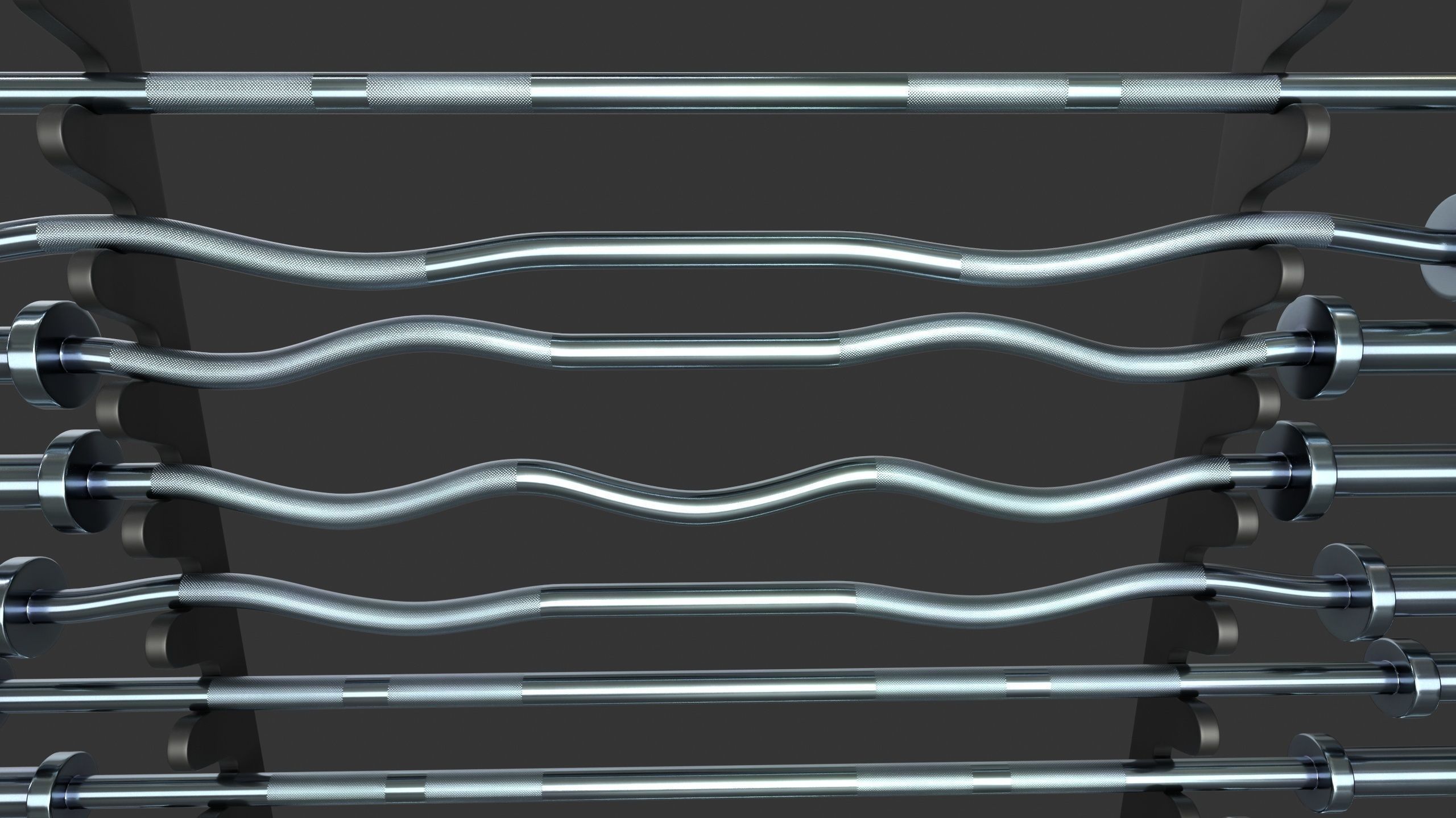 Wall Mounted Barbell 3D model CGTrader