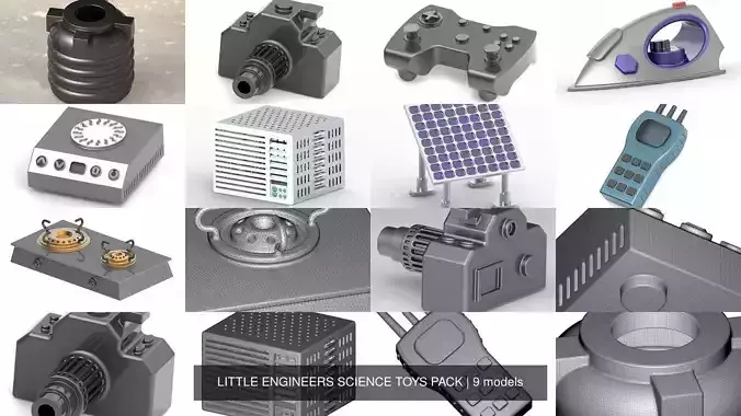 LITTLE ENGINEERS SCIENCE TOYS PACK 3D Model Collection