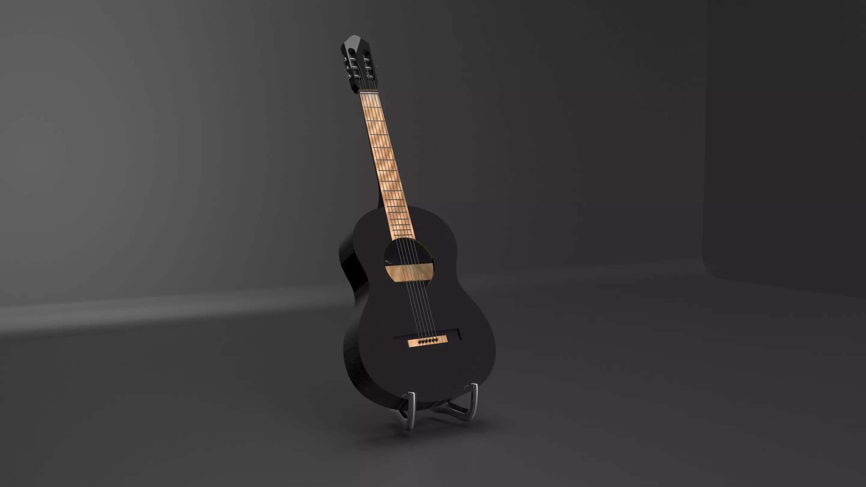 blach acoustic guitar 3D model_0