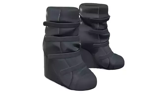 Cyberpunk Velcro Wraps Wedge Heels Futuristic Ankle Boots