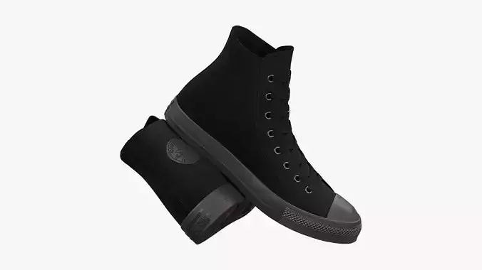 Chuck Taylor All Star Classic High Top Mono Black 3D model