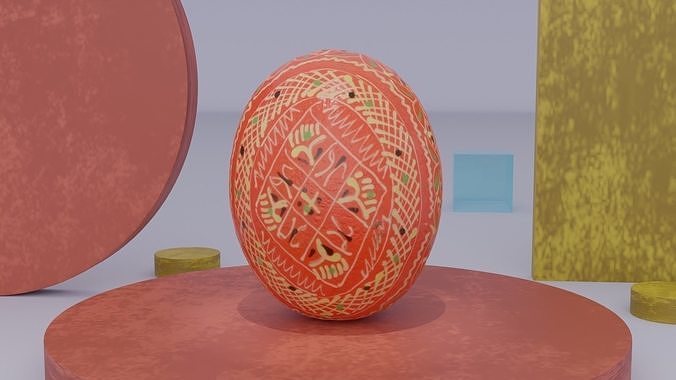 Easter egg 02 Low-poly 3D model 7
