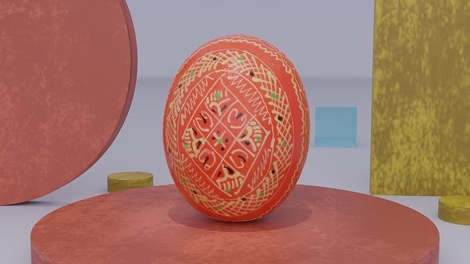 Easter egg 02 Low-poly 3D model 2