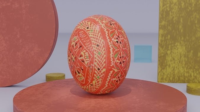 Easter egg 02 Low-poly 3D model 6