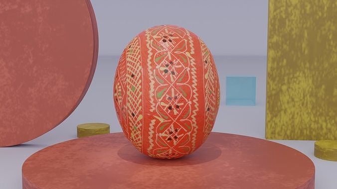 Easter egg 02 Low-poly 3D model 5