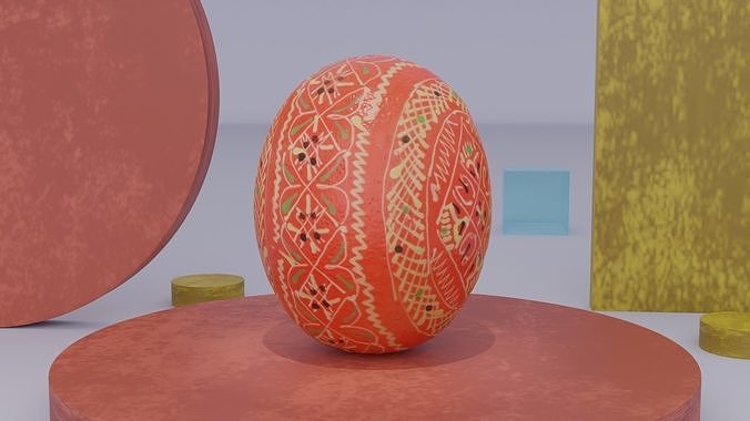 Easter egg 02 Low-poly 3D model 4