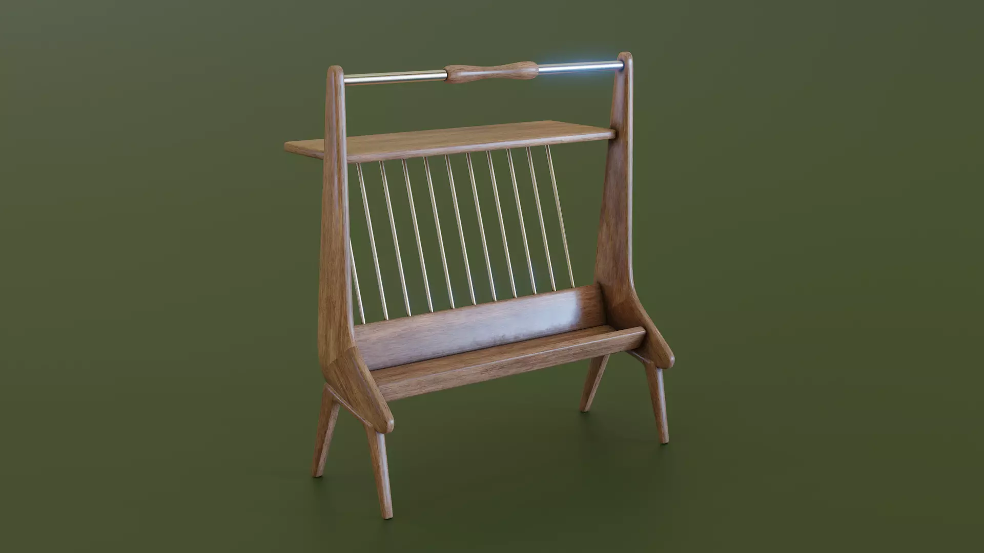 Mid-Century Magazine Rack Low-poly 3D model_0