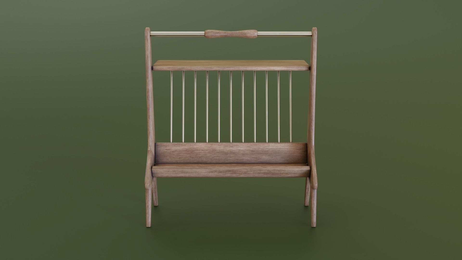 Mid-Century Magazine Rack Low-poly 3D model_4