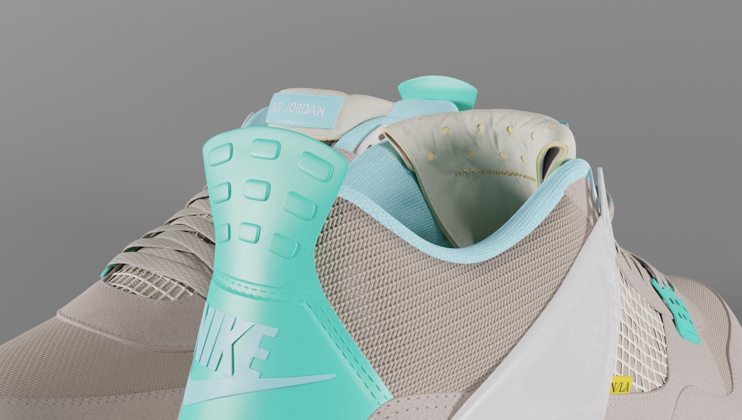 Jordan 4 Union LA Taupe Haze Low-poly 3D model_39