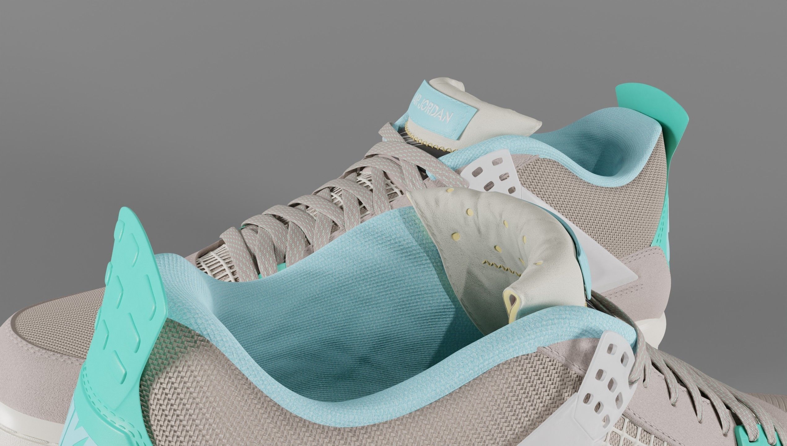 Jordan 4 Union LA Taupe Haze Low-poly 3D model_55