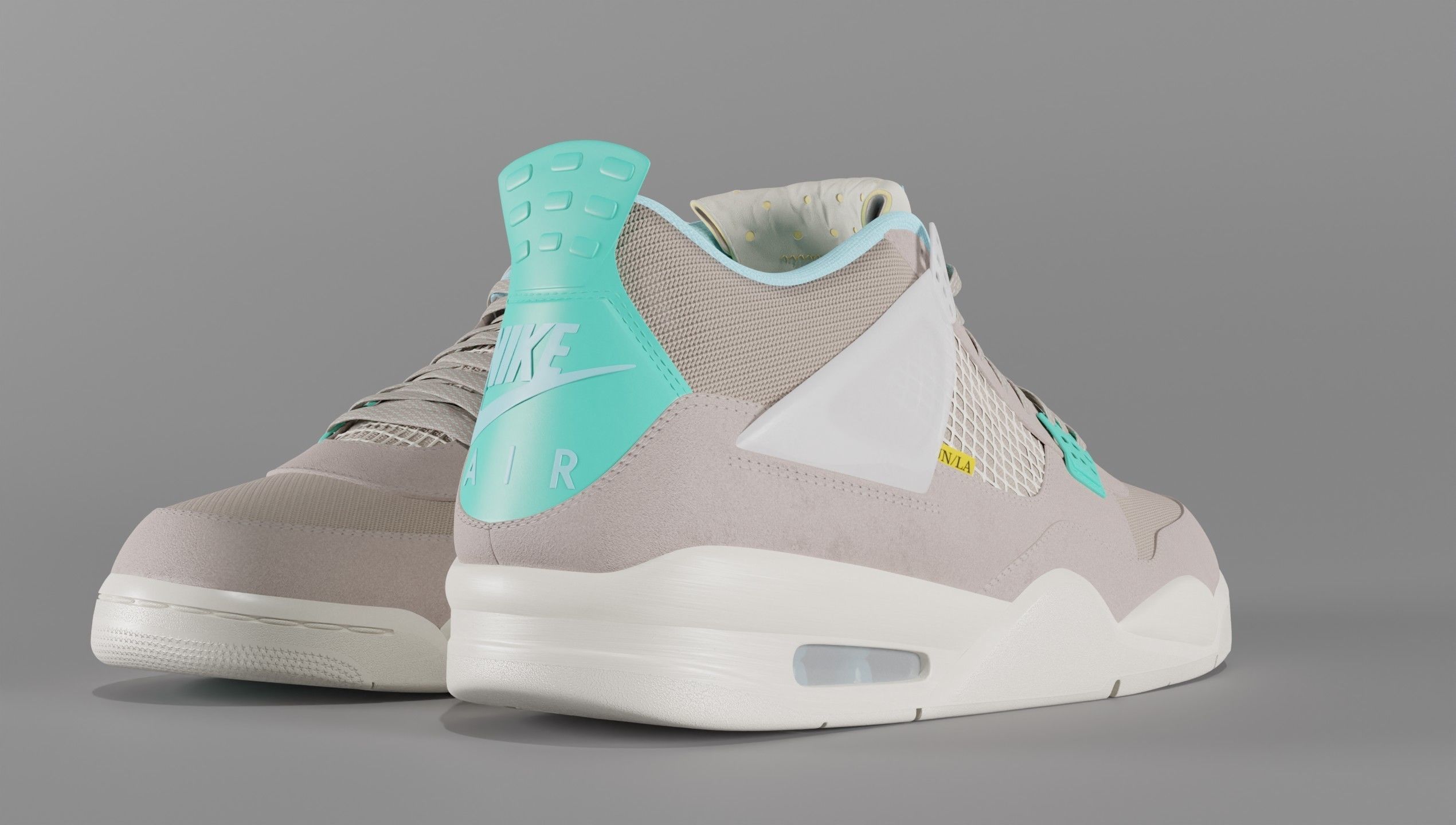 Jordan 4 Union LA Taupe Haze Low-poly 3D model_34